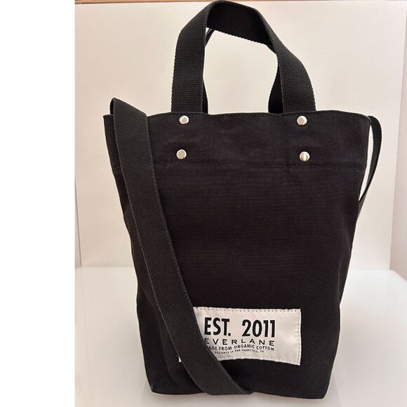 Everlane Cotton Canvas Mini Tote Bag, color black - Picture 2 of 8